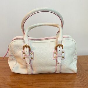 Elegant White and Pink Dooney & Bourke Bag